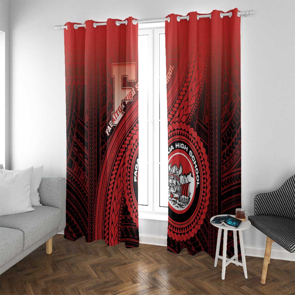 Fagaitua High School Window Curtain Polynesian Tribal Pattern