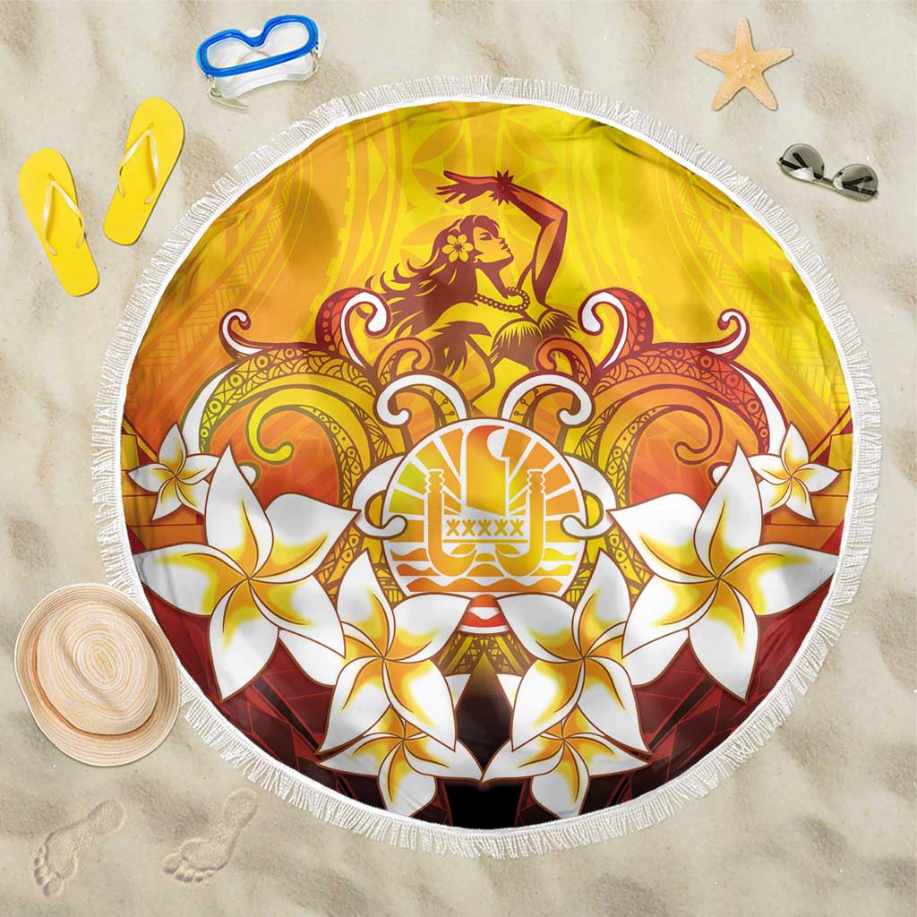 Tahiti Heiva Festival Beach Blanket Tahitian Vahine Plumeria Flowers