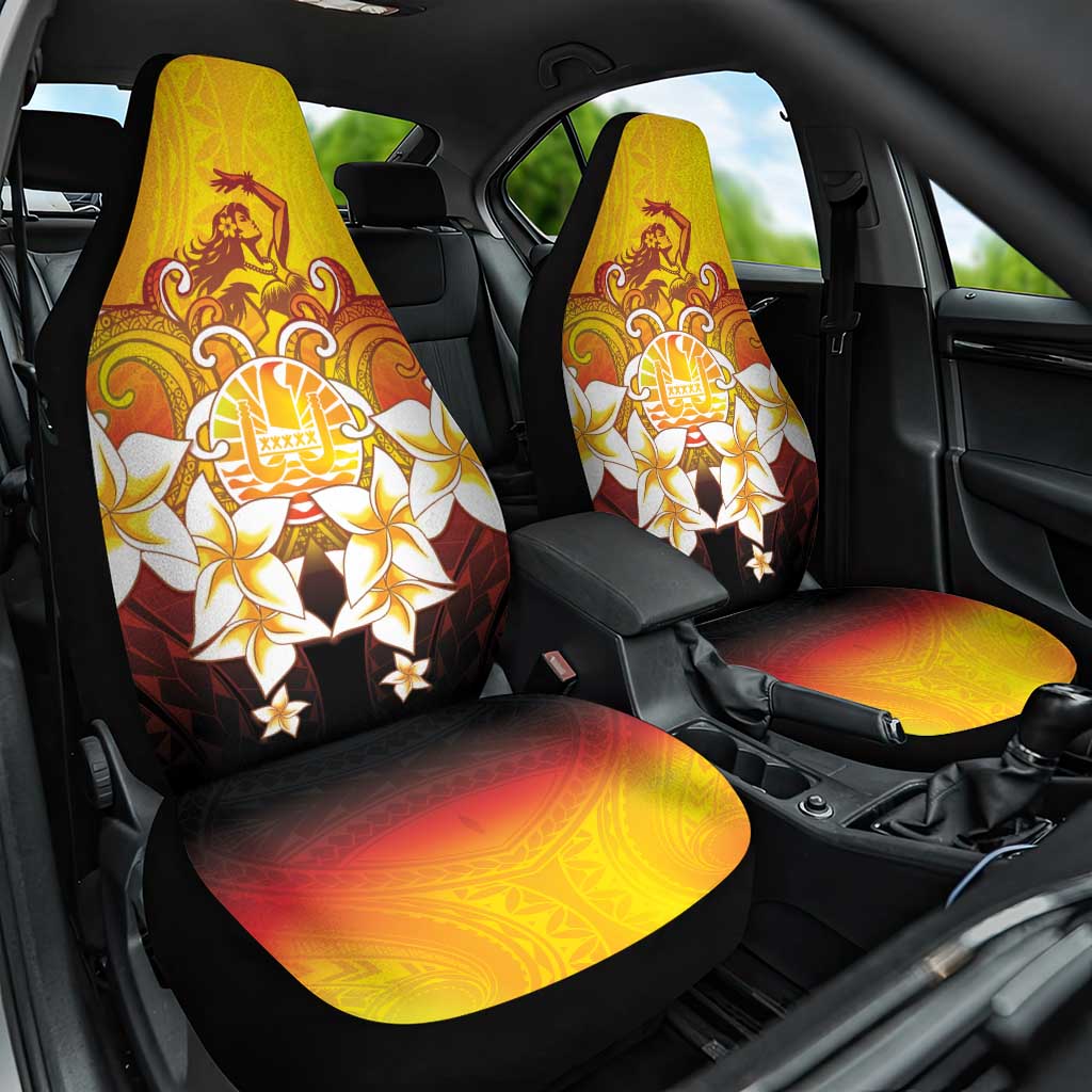 Tahiti Heiva Festival Car Seat Cover Tahitian Vahine Plumeria Flowers