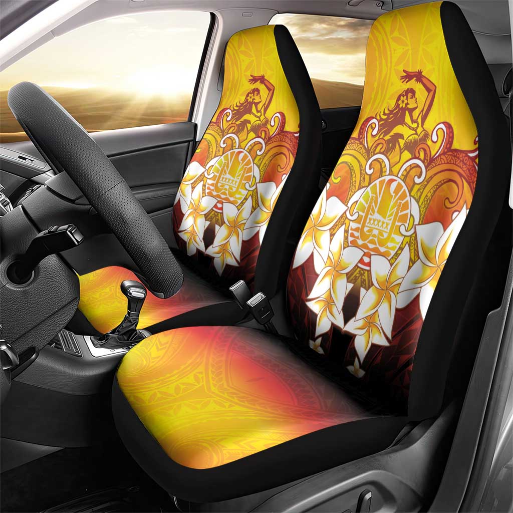 Tahiti Heiva Festival Car Seat Cover Tahitian Vahine Plumeria Flowers