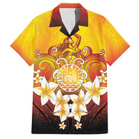 Tahiti Heiva Festival Hawaiian Shirt Tahitian Vahine Plumeria Flowers