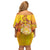 Tahiti Heiva Festival Off Shoulder Short Dress Tahitian Vahine Plumeria Flowers