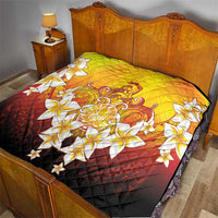 Tahiti Heiva Festival Quilt Tahitian Vahine Plumeria Flowers