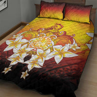 Tahiti Heiva Festival Quilt Bed Set Tahitian Vahine Plumeria Flowers