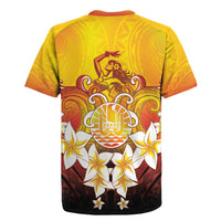 Tahiti Heiva Festival Rugby Jersey Tahitian Vahine Plumeria Flowers