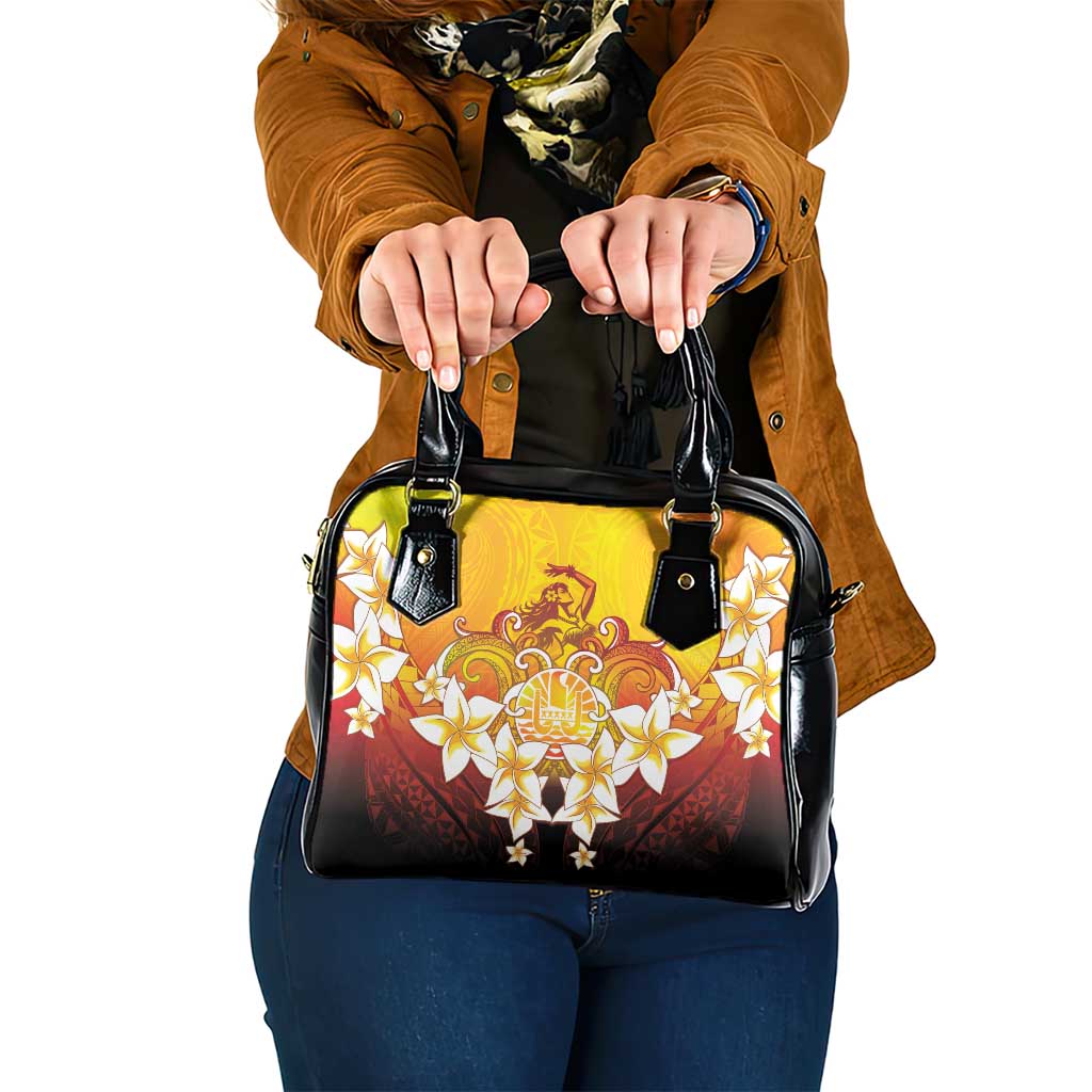Tahiti Heiva Festival Shoulder Handbag Tahitian Vahine Plumeria Flowers