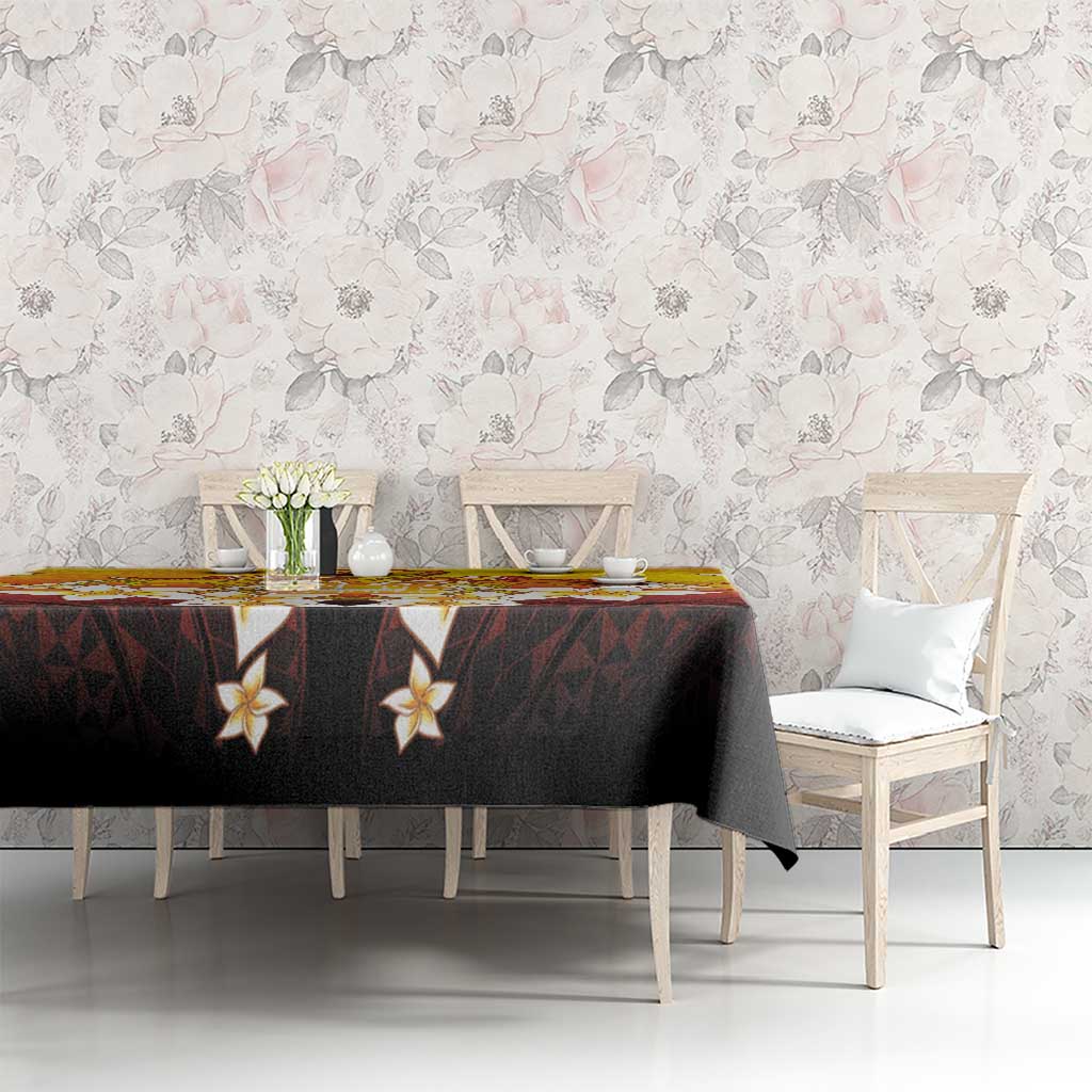 Tahiti Heiva Festival Tablecloth Tahitian Vahine Plumeria Flowers