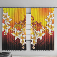 Tahiti Heiva Festival Window Curtain Tahitian Vahine Plumeria Flowers