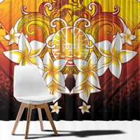 Tahiti Heiva Festival Window Curtain Tahitian Vahine Plumeria Flowers