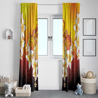 Tahiti Heiva Festival Window Curtain Tahitian Vahine Plumeria Flowers
