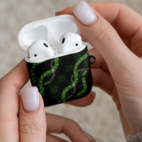 Hawaiian Quilt AirPods Case Pele Hair Hinahina Lei Black Version