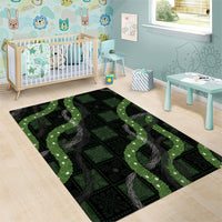 Hawaiian Quilt Area Rug Pele Hair Hinahina Lei Black Version LT05 - Polynesian Pride