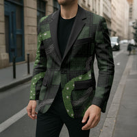 Hawaiian Quilt Blazer Pele Hair Hinahina Lei Black Version