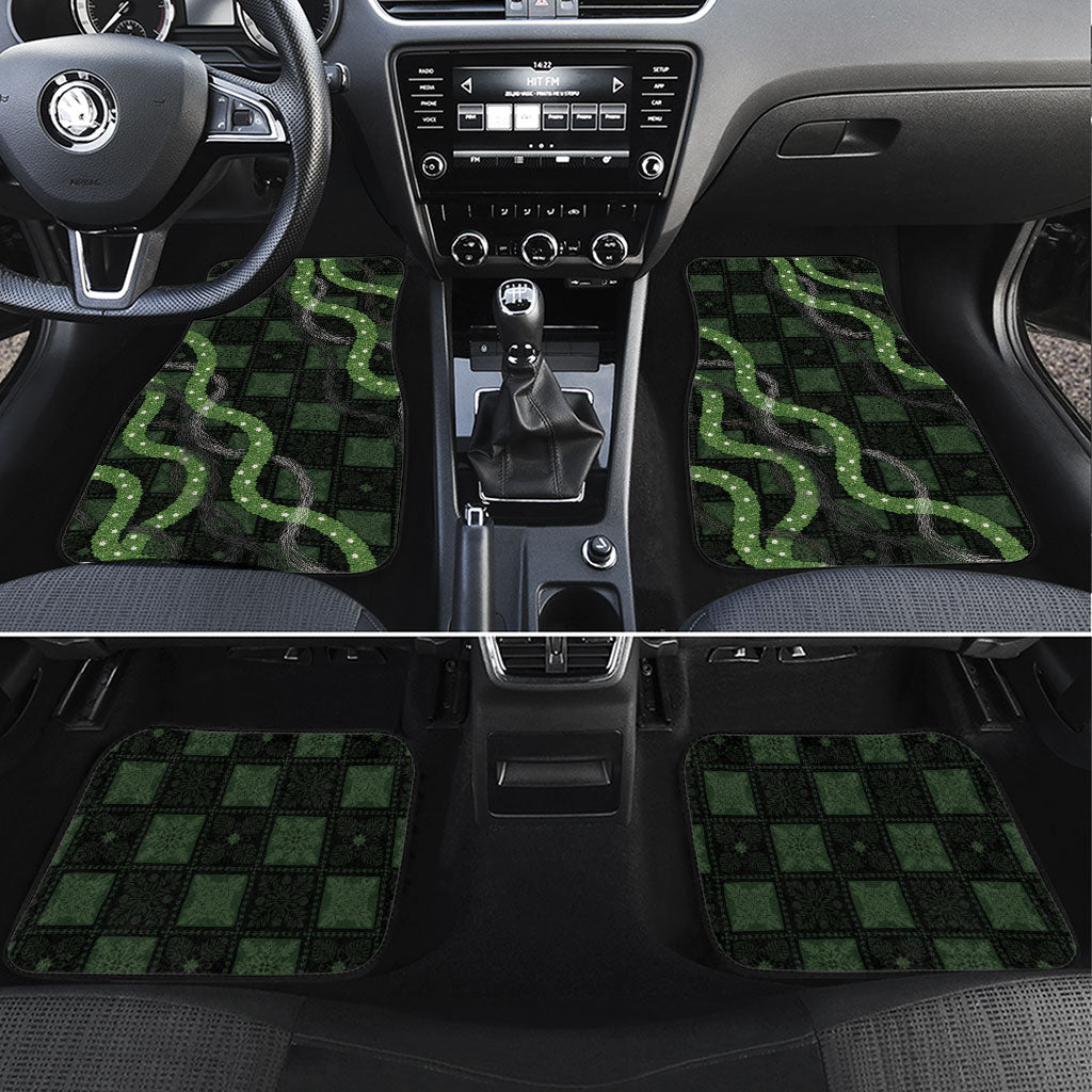 Hawaiian Quilt Car Mats Pele Hair Hinahina Lei Black Version