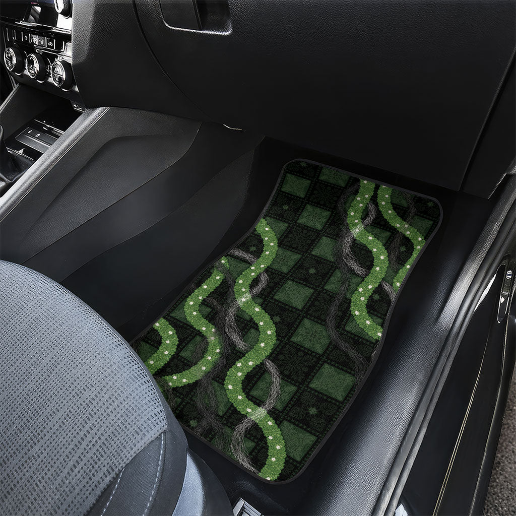Hawaiian Quilt Car Mats Pele Hair Hinahina Lei Black Version