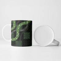Hawaiian Quilt Ceramic Mug Pele Hair Hinahina Lei Black Version