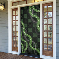 Hawaiian Quilt Door Cover Pele Hair Hinahina Lei Black Version