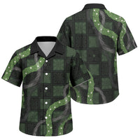 Hawaiian Quilt Family Matching Puletasi and Hawaiian Shirt Pele Hair Hinahina Lei Black Version LT05 Son's Shirt Black - Polynesian Pride
