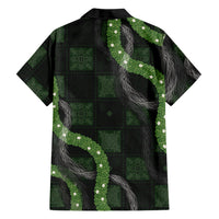 Hawaiian Quilt Family Matching Summer Maxi Dress and Hawaiian Shirt Pele Hair Hinahina Lei Black Version