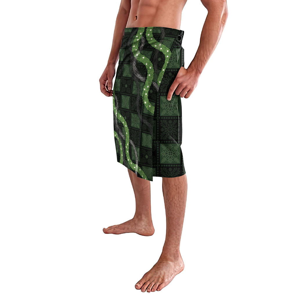Hawaiian Quilt Lavalava Pele Hair Hinahina Lei Black Version LT05 - Polynesian Pride