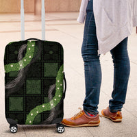 Hawaiian Quilt Luggage Cover Pele Hair Hinahina Lei Black Version