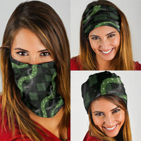 Hawaiian Quilt Neck Gaiter Pele Hair Hinahina Lei Black Version
