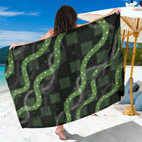 Hawaiian Quilt Sarong Pele Hair Hinahina Lei Black Version LT05 One Size 44 x 66 inches Black - Polynesian Pride
