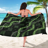 Hawaiian Quilt Sarong Pele Hair Hinahina Lei Black Version LT05 - Polynesian Pride