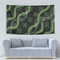 Hawaiian Quilt Tapestry Pele Hair Hinahina Lei Black Version