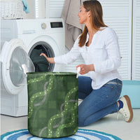 Hawaiian Quilt Laundry Basket Pele Hair Hinahina Lei Green Version
