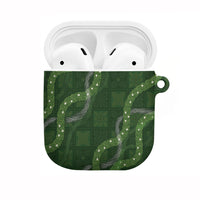 Hawaiian Quilt AirPods Case Pele Hair Hinahina Lei Green Version