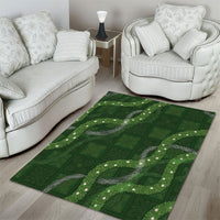 Hawaiian Quilt Area Rug Pele Hair Hinahina Lei Green Version LT05 - Polynesian Pride