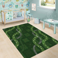 Hawaiian Quilt Area Rug Pele Hair Hinahina Lei Green Version LT05 - Polynesian Pride