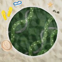 Hawaiian Quilt Beach Blanket Pele Hair Hinahina Lei Green Version LT05 One Size 150cm Green - Polynesian Pride