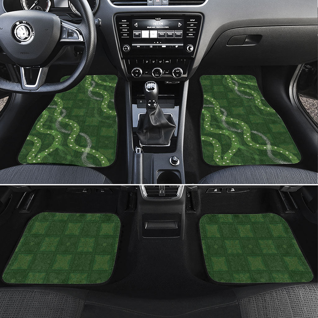 Hawaiian Quilt Car Mats Pele Hair Hinahina Lei Green Version LT05 Set 4pcs Green - Polynesian Pride