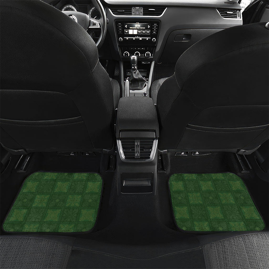 Hawaiian Quilt Car Mats Pele Hair Hinahina Lei Green Version LT05 Set 2pcs - Back Green - Polynesian Pride