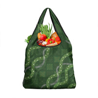 Hawaiian Quilt Grocery Bag Pele Hair Hinahina Lei Green Version
