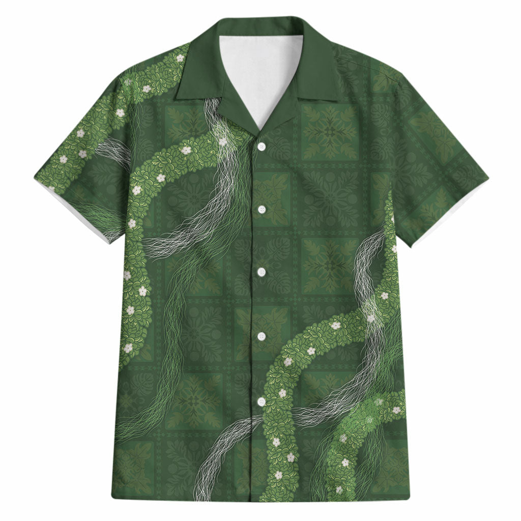 Hawaiian Quilt Hawaiian Shirt Pele Hair Hinahina Lei Green Version LT05 Green - Polynesian Pride