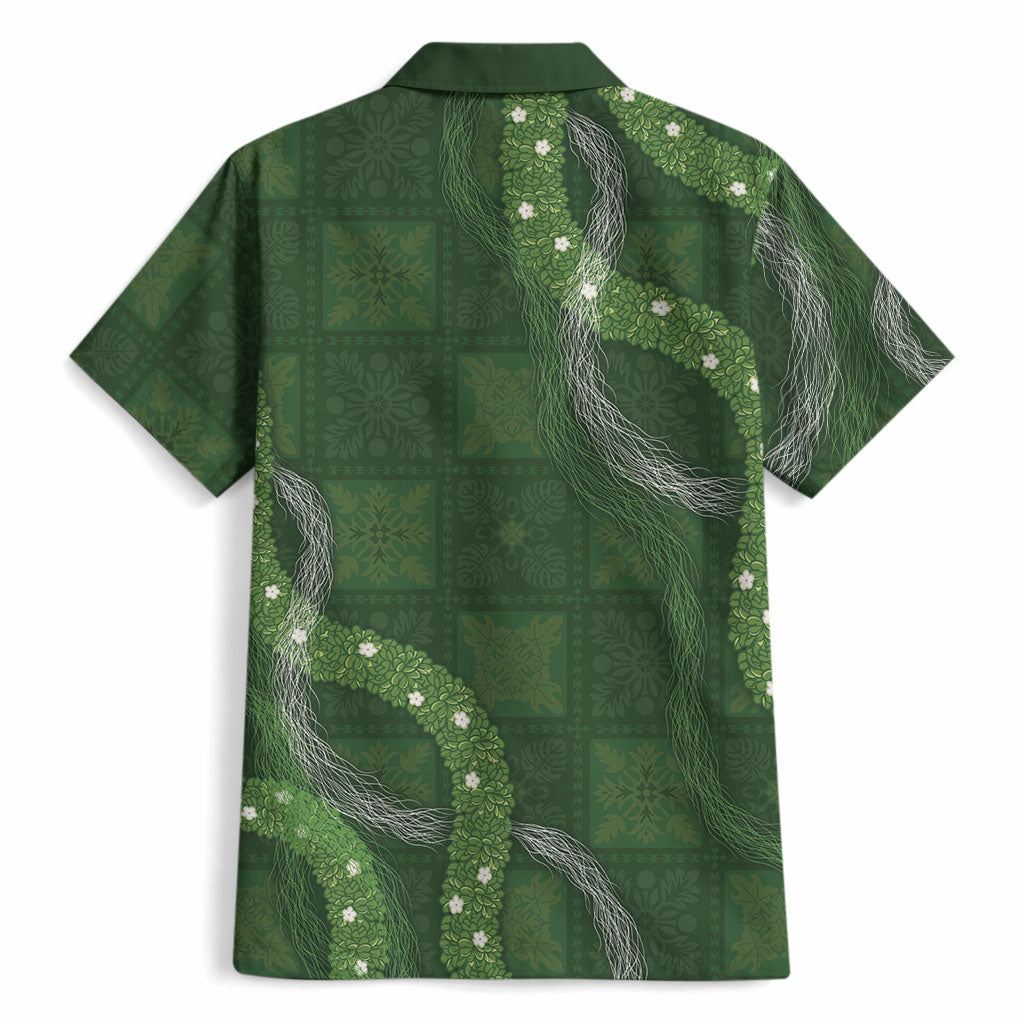Hawaiian Quilt Hawaiian Shirt Pele Hair Hinahina Lei Green Version LT05 - Polynesian Pride