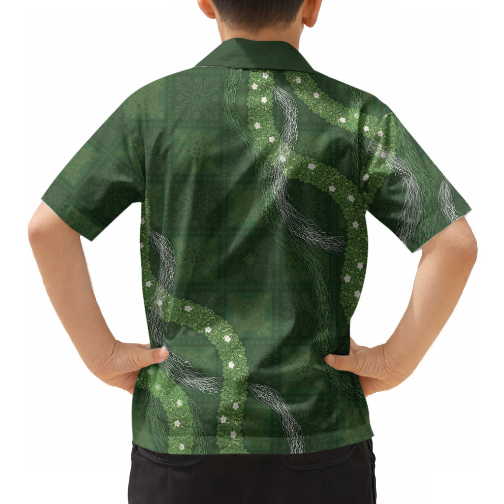 Hawaiian Quilt Hawaiian Shirt Pele Hair Hinahina Lei Green Version LT05 - Polynesian Pride