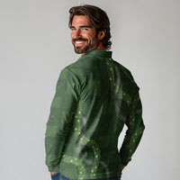 Hawaiian Quilt Long Sleeve Polo Shirt Pele Hair Hinahina Lei Green Version LT05 - Polynesian Pride