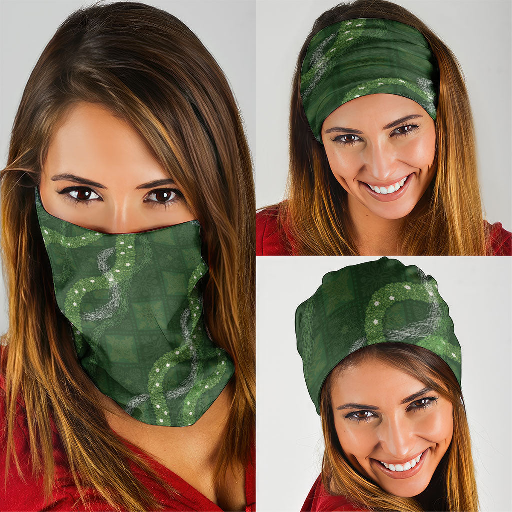 Hawaiian Quilt Neck Gaiter Pele Hair Hinahina Lei Green Version LT05 - Polynesian Pride