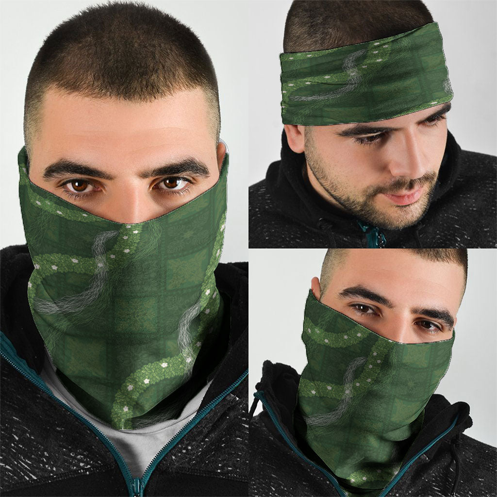 Hawaiian Quilt Neck Gaiter Pele Hair Hinahina Lei Green Version LT05 - Polynesian Pride