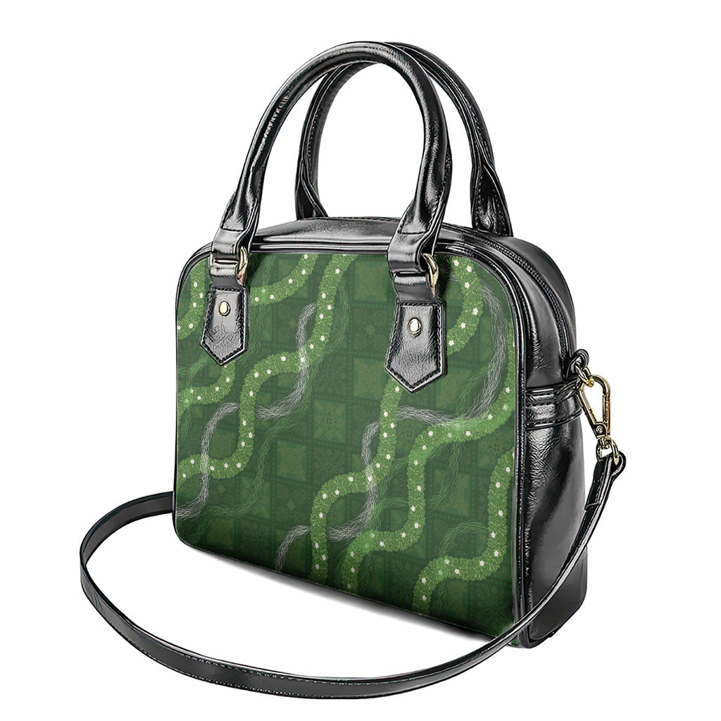 Hawaiian Quilt Shoulder Handbag Pele Hair Hinahina Lei Green Version LT05 - Polynesian Pride