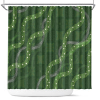 Hawaiian Quilt Shower Curtain Pele Hair Hinahina Lei Green Version LT05 Green - Polynesian Pride