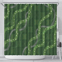 Hawaiian Quilt Shower Curtain Pele Hair Hinahina Lei Green Version LT05 - Polynesian Pride