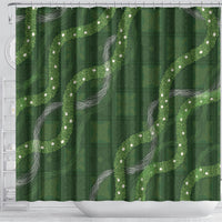 Hawaiian Quilt Shower Curtain Pele Hair Hinahina Lei Green Version LT05 - Polynesian Pride