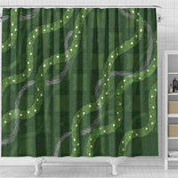 Hawaiian Quilt Shower Curtain Pele Hair Hinahina Lei Green Version LT05 - Polynesian Pride