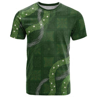 Hawaiian Quilt T Shirt Pele Hair Hinahina Lei Green Version