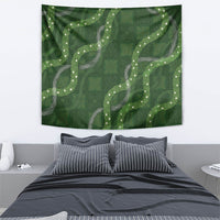 Hawaiian Quilt Tapestry Pele Hair Hinahina Lei Green Version